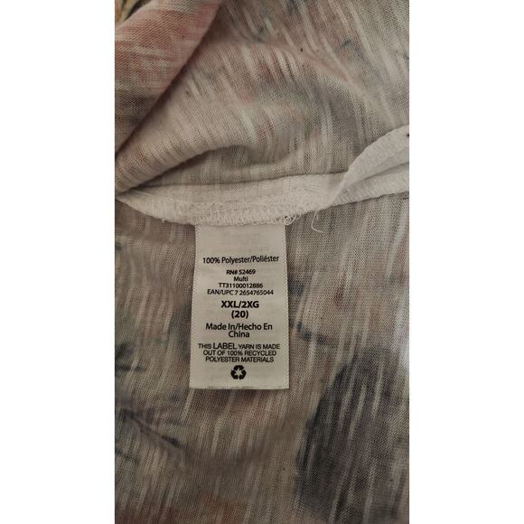 Time & Tru Floral Top 3/4 Ruffle Sleeve Bohemian Blouse Womens Size XXL Romantic - Picture 9 of 10